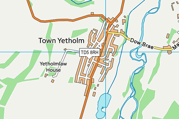 TD5 8RH map - OS VectorMap District (Ordnance Survey)