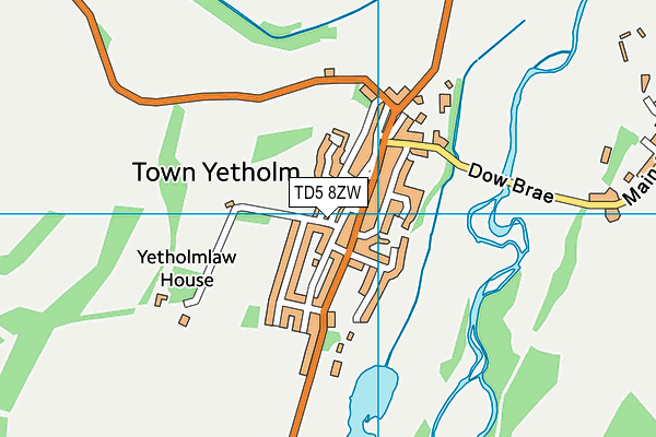 TD5 8ZW map - OS VectorMap District (Ordnance Survey)