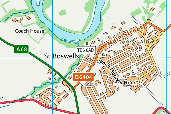 TD6 0AD map - OS VectorMap District (Ordnance Survey)