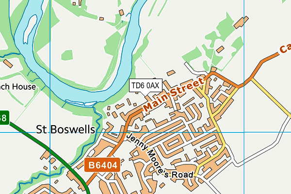 TD6 0AX map - OS VectorMap District (Ordnance Survey)