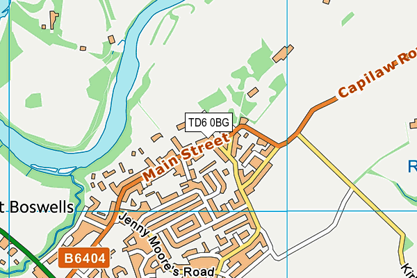 TD6 0BG map - OS VectorMap District (Ordnance Survey)