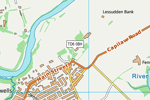 TD6 0BH map - OS VectorMap District (Ordnance Survey)