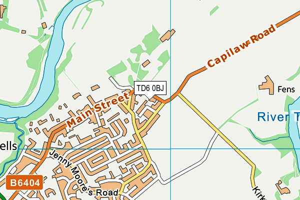 TD6 0BJ map - OS VectorMap District (Ordnance Survey)