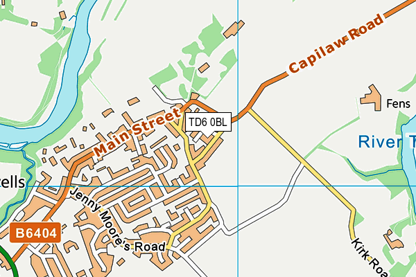 TD6 0BL map - OS VectorMap District (Ordnance Survey)