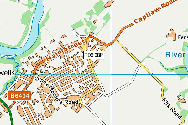 TD6 0BP map - OS VectorMap District (Ordnance Survey)