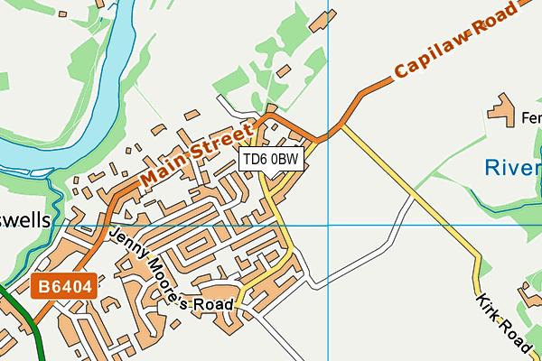 TD6 0BW map - OS VectorMap District (Ordnance Survey)