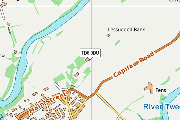 TD6 0DU map - OS VectorMap District (Ordnance Survey)