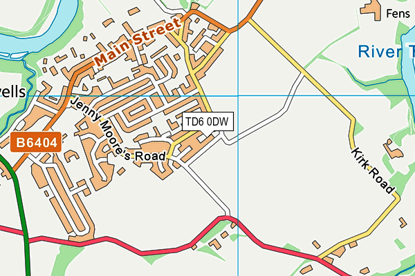 TD6 0DW map - OS VectorMap District (Ordnance Survey)