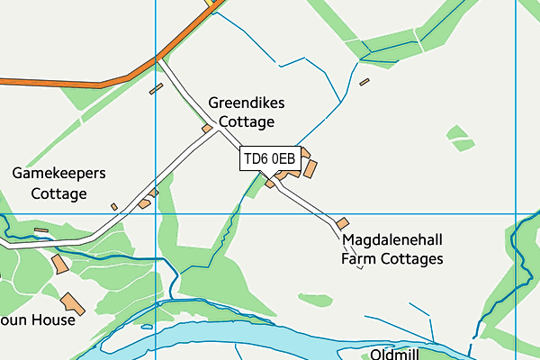 TD6 0EB map - OS VectorMap District (Ordnance Survey)