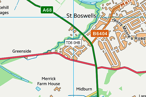 TD6 0HB map - OS VectorMap District (Ordnance Survey)