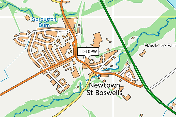 TD6 0PW map - OS VectorMap District (Ordnance Survey)