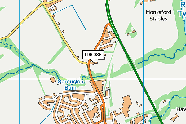 TD6 0SE map - OS VectorMap District (Ordnance Survey)