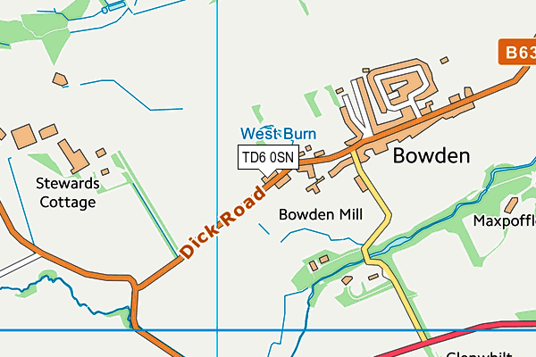 TD6 0SN map - OS VectorMap District (Ordnance Survey)