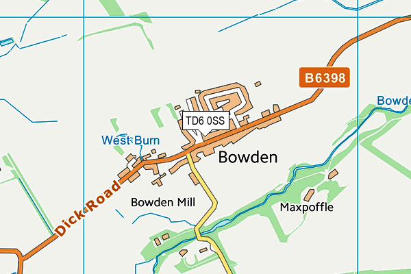 TD6 0SS map - OS VectorMap District (Ordnance Survey)