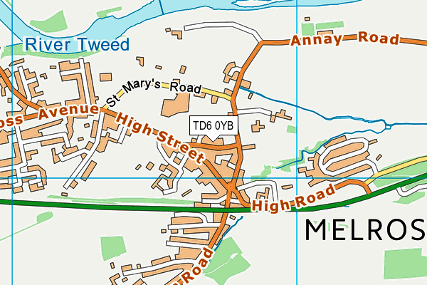 TD6 0YB map - OS VectorMap District (Ordnance Survey)