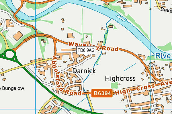 TD6 9AG map - OS VectorMap District (Ordnance Survey)