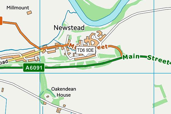 TD6 9DE map - OS VectorMap District (Ordnance Survey)