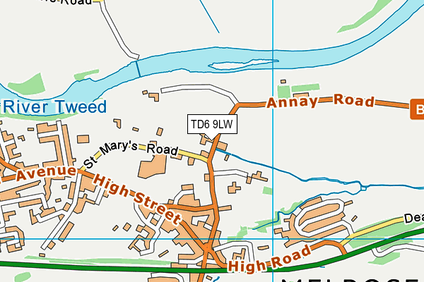 TD6 9LW map - OS VectorMap District (Ordnance Survey)