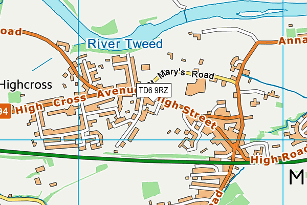 TD6 9RZ map - OS VectorMap District (Ordnance Survey)