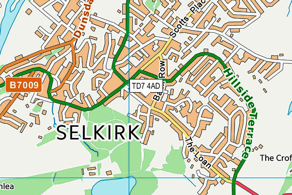 TD7 4AD map - OS VectorMap District (Ordnance Survey)