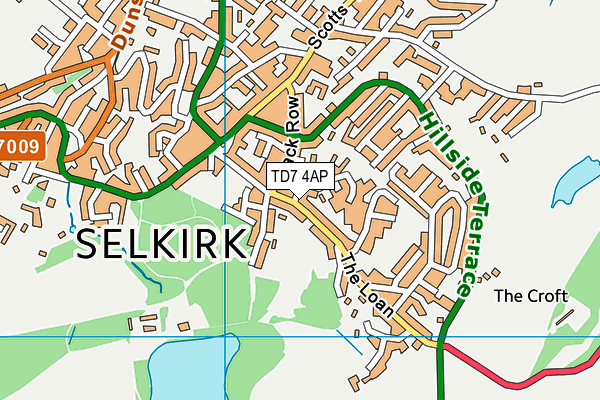 TD7 4AP map - OS VectorMap District (Ordnance Survey)