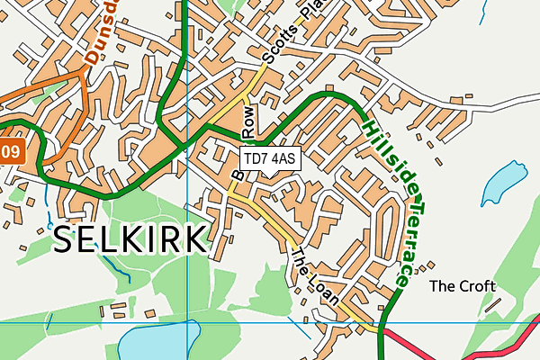 TD7 4AS map - OS VectorMap District (Ordnance Survey)