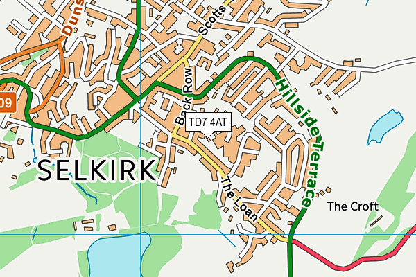 TD7 4AT map - OS VectorMap District (Ordnance Survey)