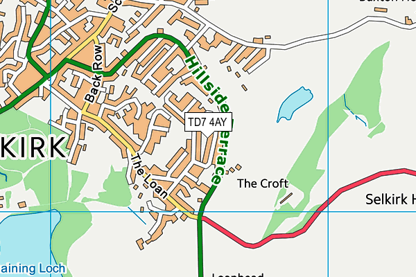 TD7 4AY map - OS VectorMap District (Ordnance Survey)