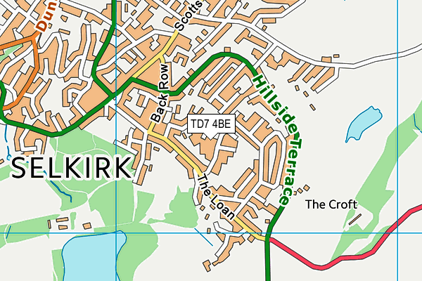 TD7 4BE map - OS VectorMap District (Ordnance Survey)