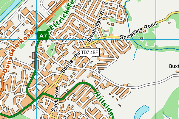 TD7 4BF map - OS VectorMap District (Ordnance Survey)