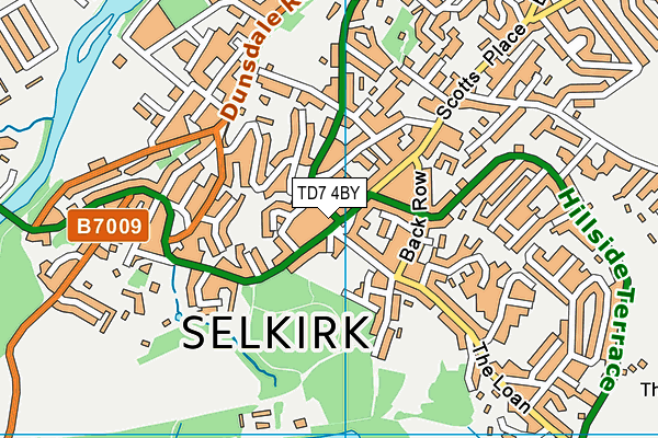 TD7 4BY map - OS VectorMap District (Ordnance Survey)