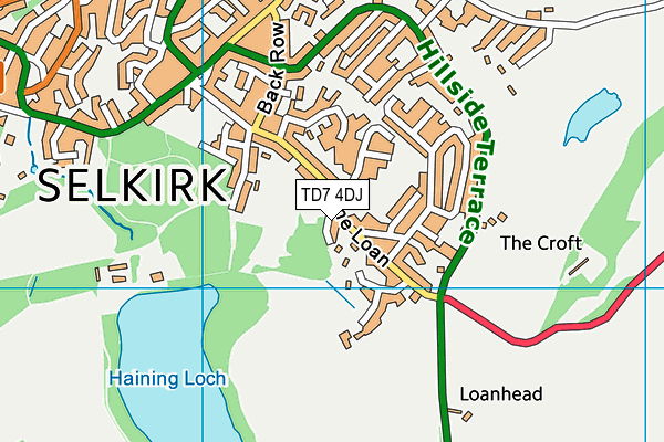 TD7 4DJ map - OS VectorMap District (Ordnance Survey)