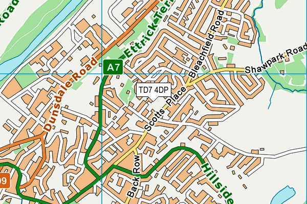 TD7 4DP map - OS VectorMap District (Ordnance Survey)