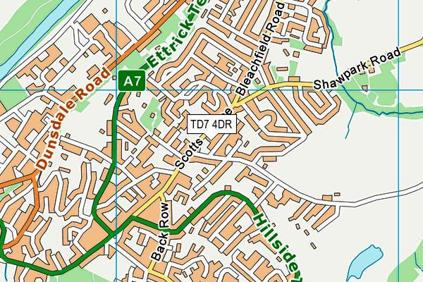 TD7 4DR map - OS VectorMap District (Ordnance Survey)