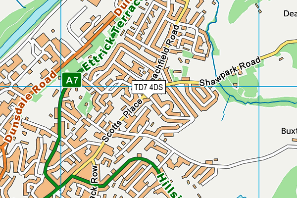 TD7 4DS map - OS VectorMap District (Ordnance Survey)