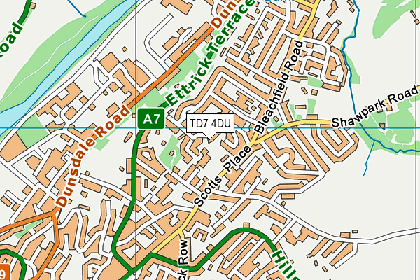 TD7 4DU map - OS VectorMap District (Ordnance Survey)