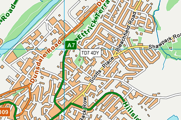 TD7 4DY map - OS VectorMap District (Ordnance Survey)