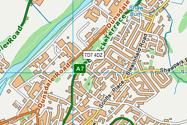 TD7 4DZ map - OS VectorMap District (Ordnance Survey)