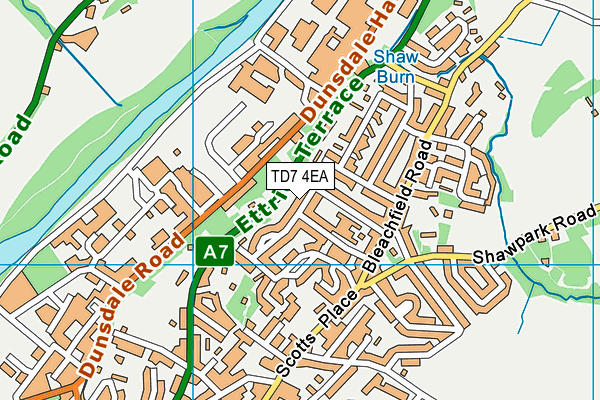 TD7 4EA map - OS VectorMap District (Ordnance Survey)