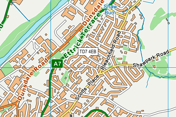 TD7 4EB map - OS VectorMap District (Ordnance Survey)