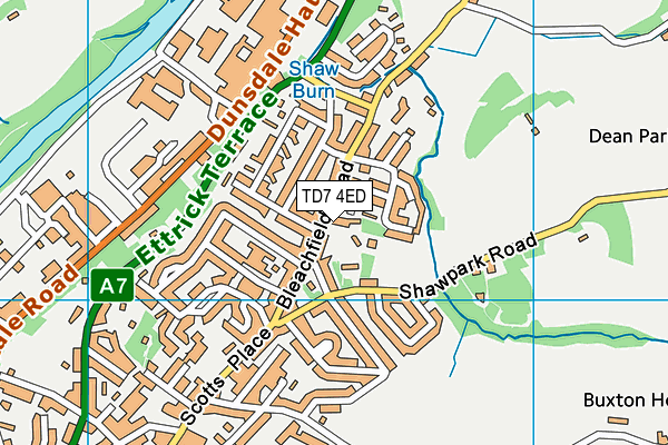 TD7 4ED map - OS VectorMap District (Ordnance Survey)