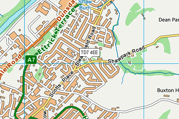 TD7 4EE map - OS VectorMap District (Ordnance Survey)