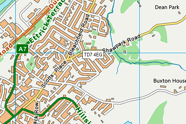 TD7 4EG map - OS VectorMap District (Ordnance Survey)