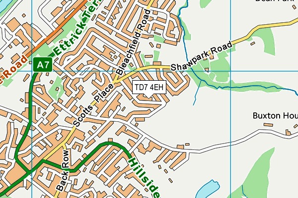 TD7 4EH map - OS VectorMap District (Ordnance Survey)