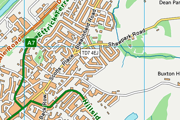 TD7 4EJ map - OS VectorMap District (Ordnance Survey)