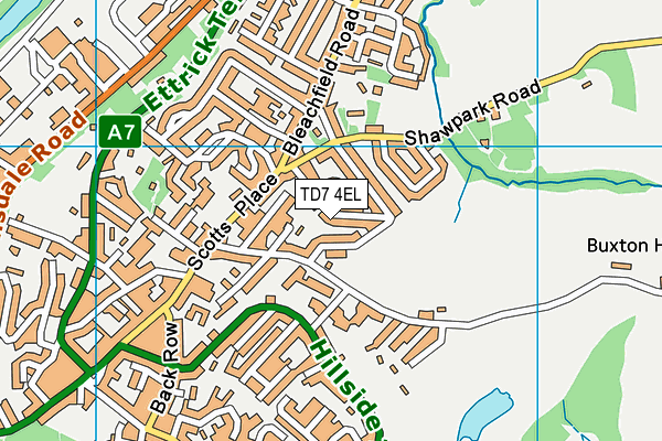 TD7 4EL map - OS VectorMap District (Ordnance Survey)