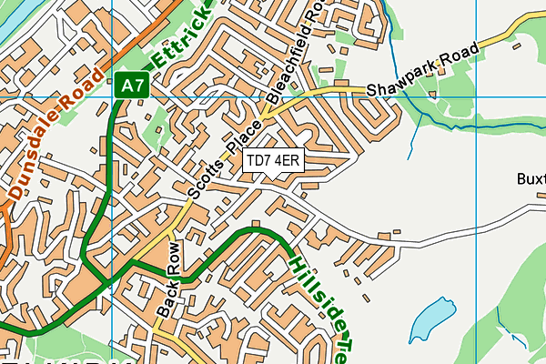 TD7 4ER map - OS VectorMap District (Ordnance Survey)