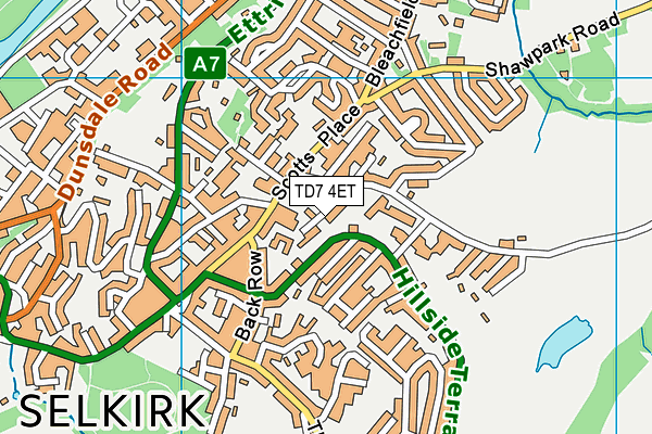 TD7 4ET map - OS VectorMap District (Ordnance Survey)