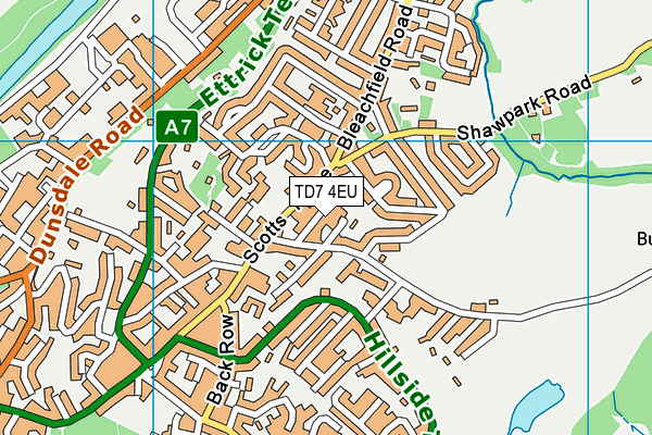 TD7 4EU map - OS VectorMap District (Ordnance Survey)