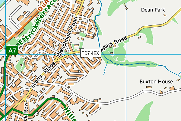 TD7 4EX map - OS VectorMap District (Ordnance Survey)